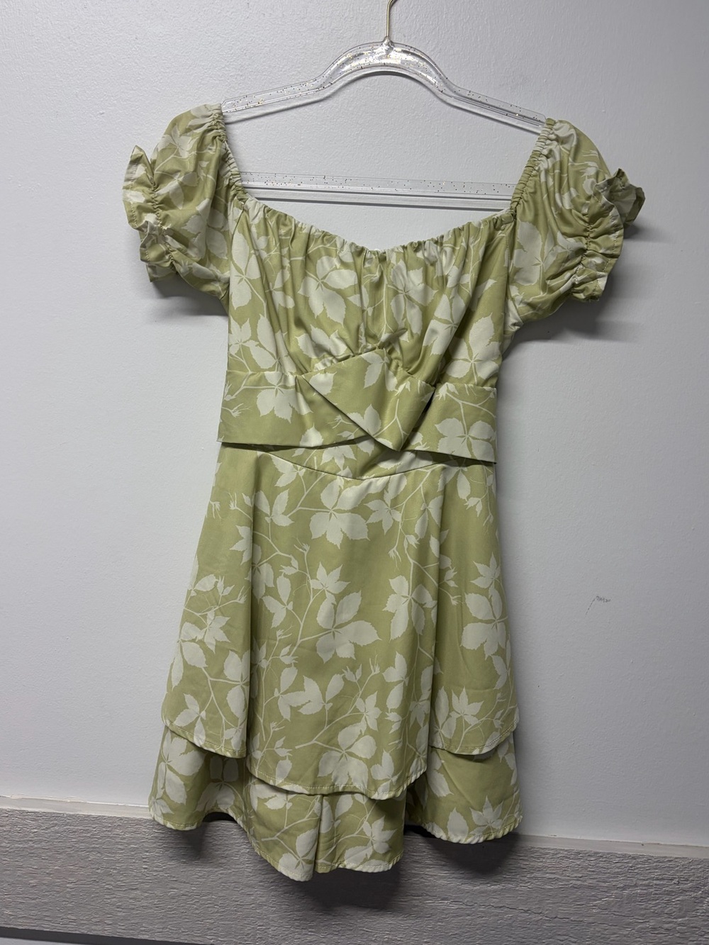 Green Floral Romper M